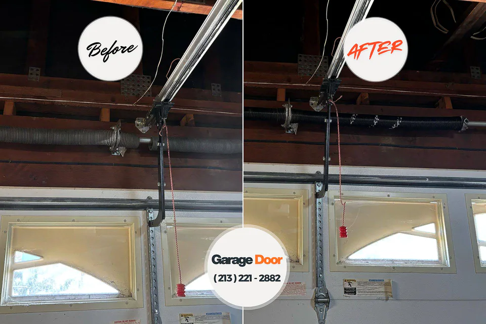 Before and after: garage door repair Hawaiian Gardens, CA